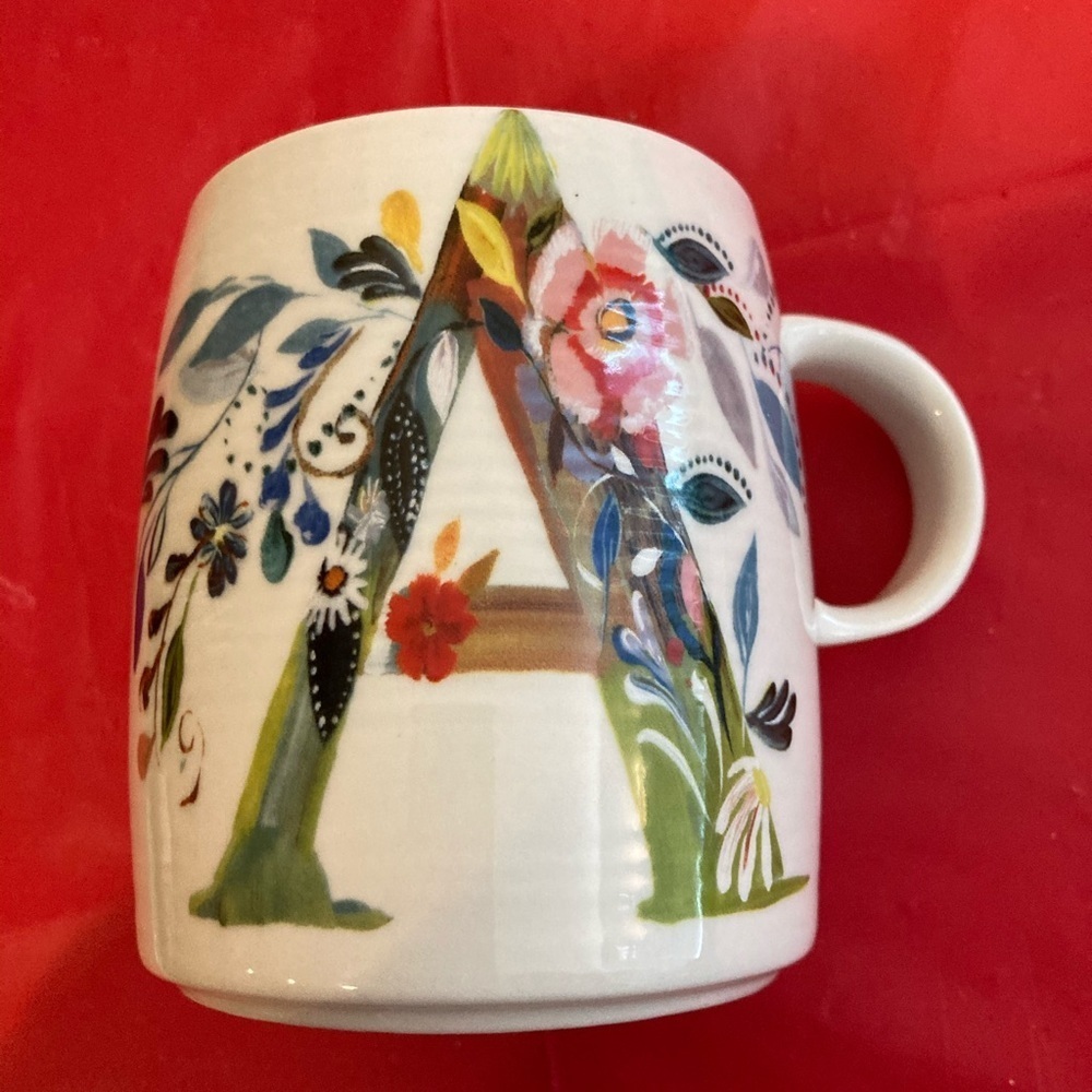 Anthropologie Monograph Starla Halfman Mug Letter A